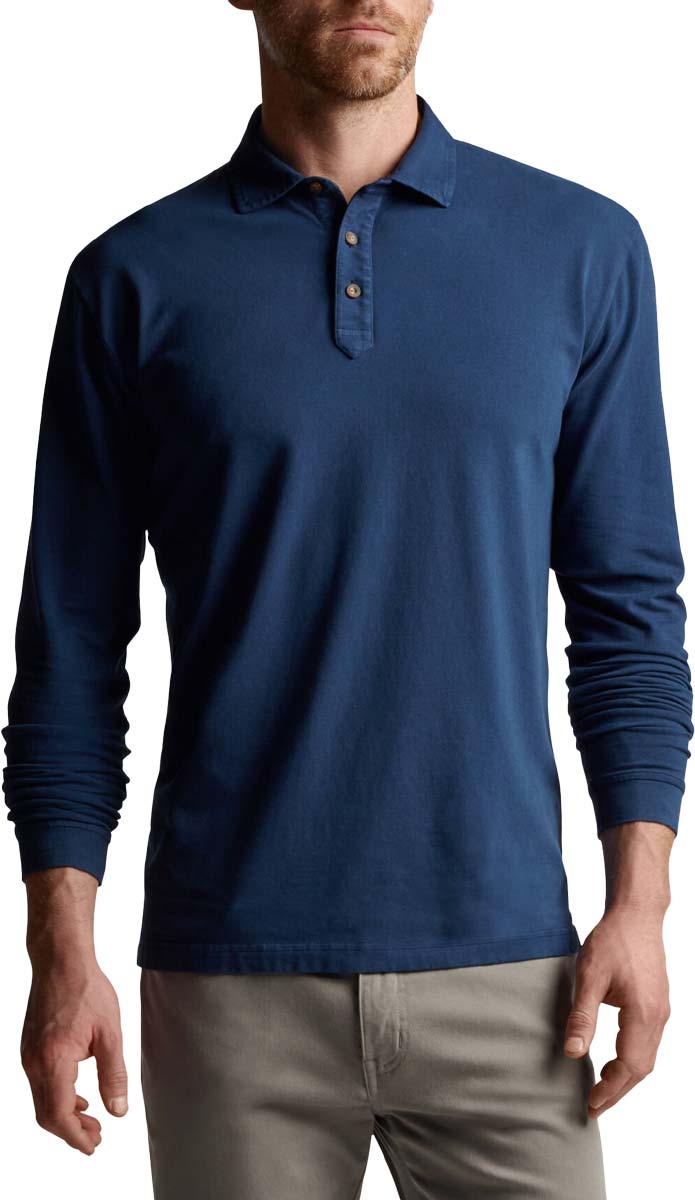 Peter Millar Lava Wash Long Sleeve Golf Shirts